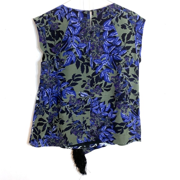 Rebecca Taylor Blue Rosemary Flame Fringe Top - Picture 6 of 6